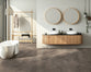 Tile with CGT in Emperador Sable