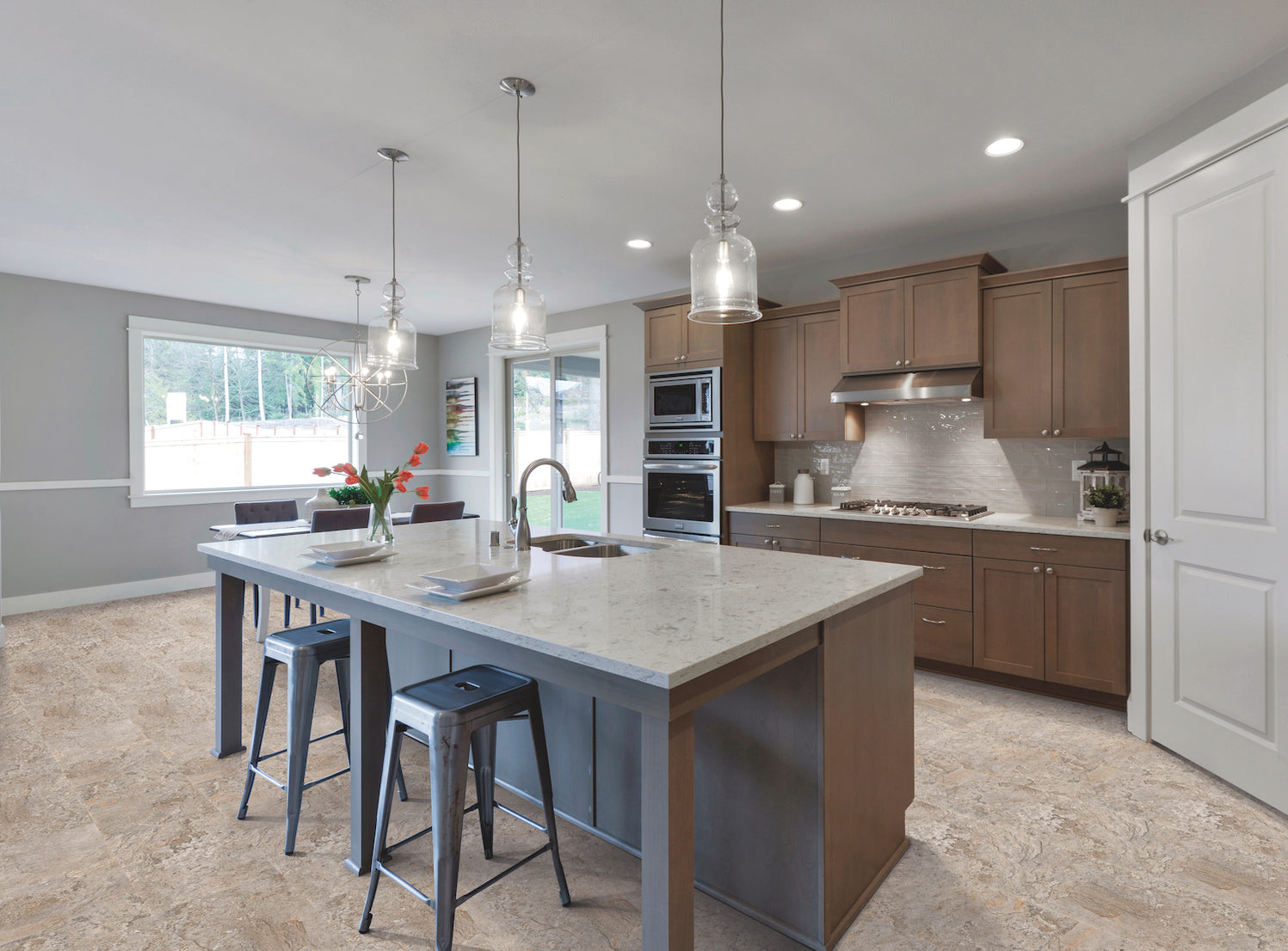 Tile with IGT Collection Luxury Vinyl Flooring in Slate Tundra TRUCOR