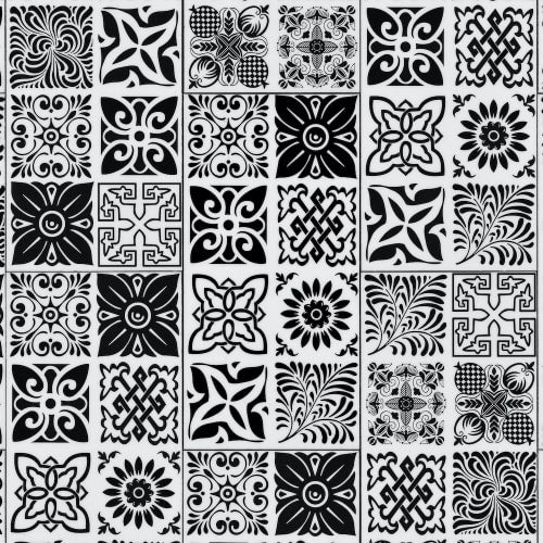 Tile Collection in Abstract Black White Luxury Vinyl flooring by TRUCOR
