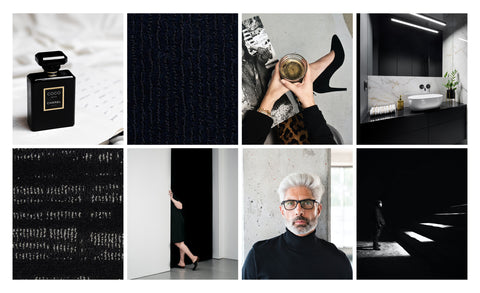 Black color inspiration collage
